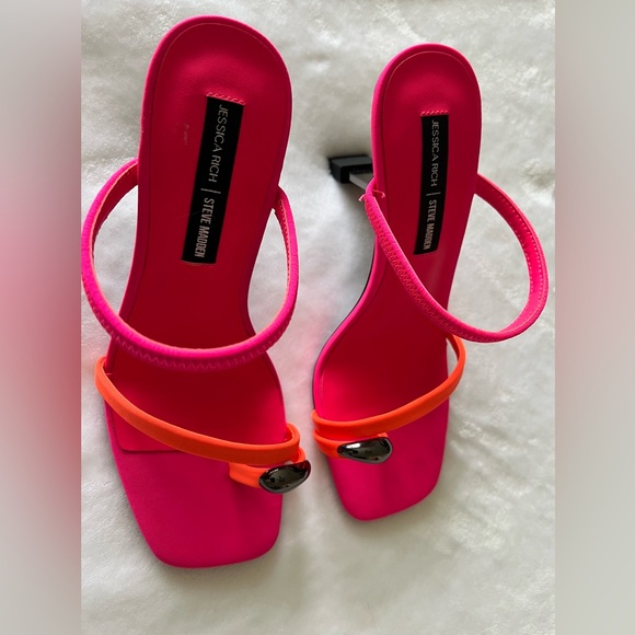 Steve Madden Shoes - Steve Madden Hot Pink and Orange Square Toe Heel Slides
Never worn.